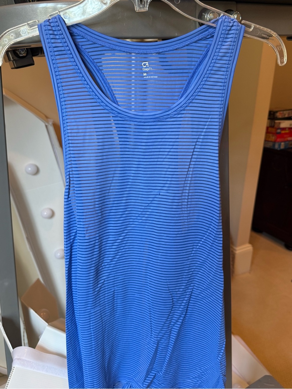 GAP Blue Striped Racerback Tank Top